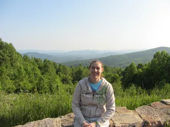 Sarah along the Skyline Drive in Shenandoah National Park.