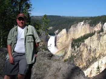 Me at Painter's Point, a scenic overlook in Yellowstone.
